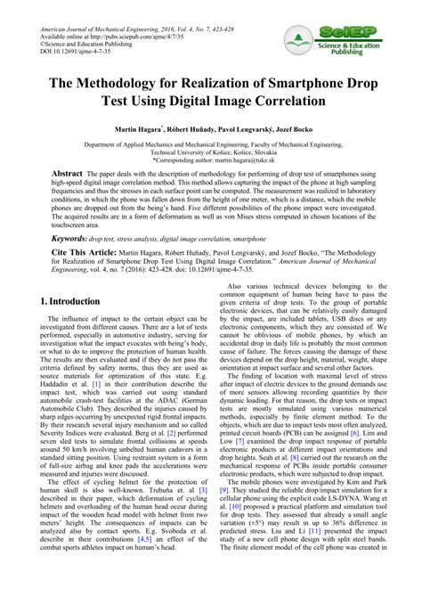 research paper about cell phones drop test|The Methodology for Realization of Smartphone Drop Test Using .